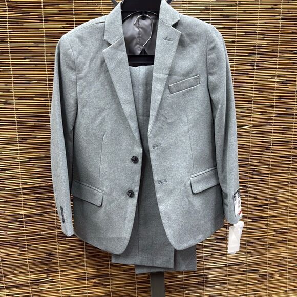 Nautica Big Boys Heather Poplin Suit, 2 Piece Set - Light Gray Size 12 - Picture 2 of 3